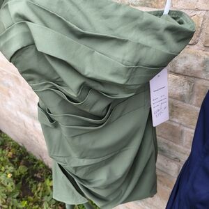 Chic Olive Strapless Mini Dress